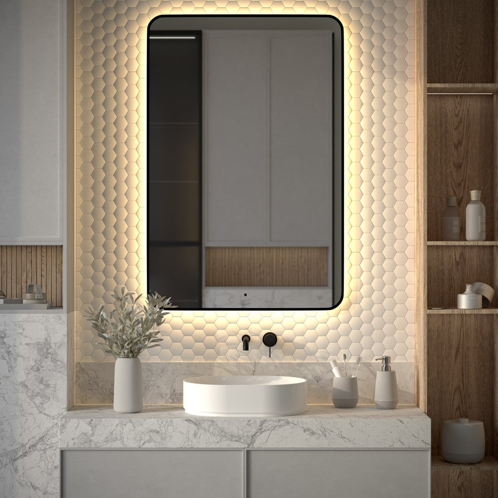 Изображение товара Зеркало с LED-подсветкой DEFESTO AURA DF 2980R 80x120 см бесконтактное управление