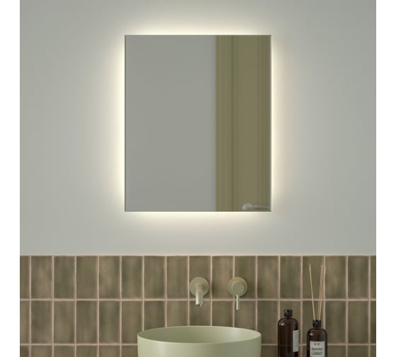 Изображение товара Зеркало с фацетом и LED-подсветкой DEFESTO 19W (50x60 cm) (Без выключателя) (Нейтральный белый свет) GLOW DF 2503