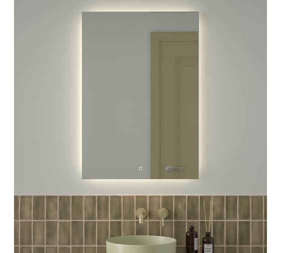 Изображение товара Зеркало с фацетом и LED-подсветкой DEFESTO 32W (70x100 cm) (Сенсорный выключатель) (Нейтральный белый свет) GLOW DF 2509S