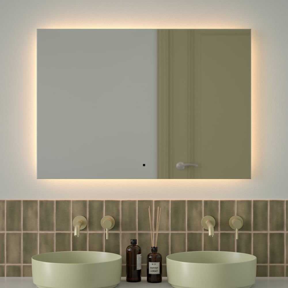 Изображение товара Зеркало с фацетом и LED-подсветкой DEFESTO 32W GLOW DF 2519RH 100x70 см