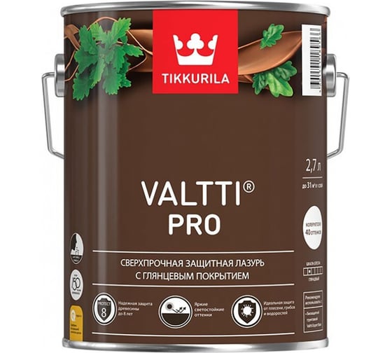 Изображение товара Антисептик для дерева Tikkurila Валтти Pro красное дерево, 2.7 л 52780 700010334