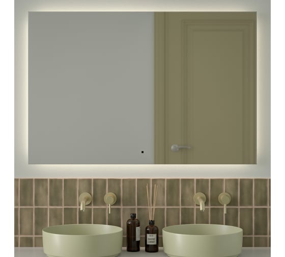 Изображение товара Зеркало с фацетом и LED-подсветкой DEFESTO 38W (120x80 cm) (ИК - выключатель) (Нейтральный белый свет) GLOW DF 2510RH