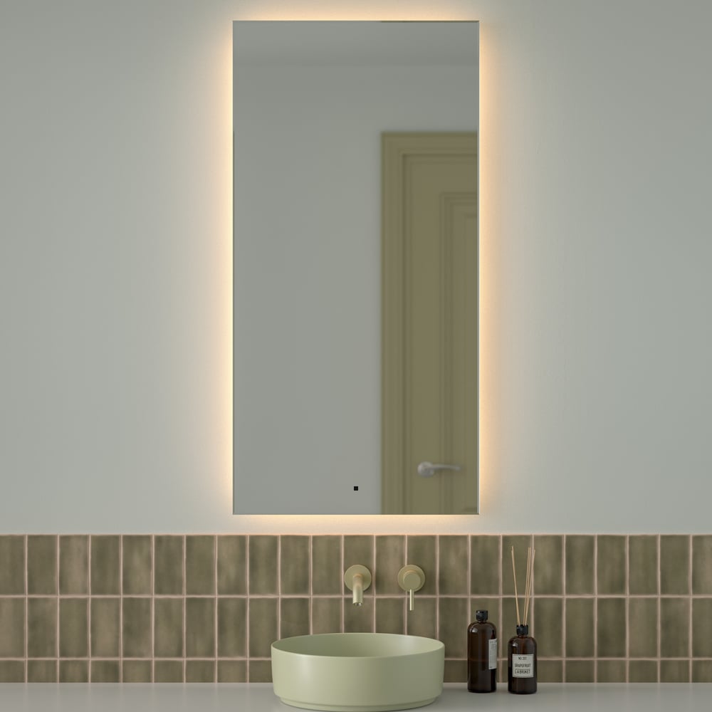 Изображение товара Зеркало с фацетом и LED-подсветкой DEFESTO GLOW DF 2518R 1200x600 мм Теплый белый свет