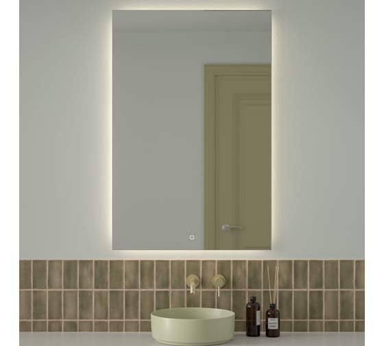 Изображение товара Зеркало с фацетом и LED-подсветкой DEFESTO 38W (80x120 cm) (Сенсорный выключатель) (Нейтральный белый свет) GLOW DF 2510S