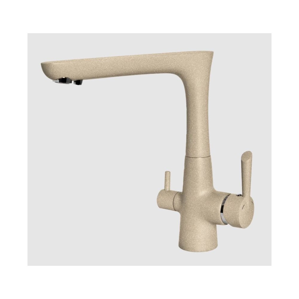Изображение товара Смеситель для кухни GranFest Композит Г-обр. с краном питьевой воды D-40мм кашемир арт. 3223 кашемир