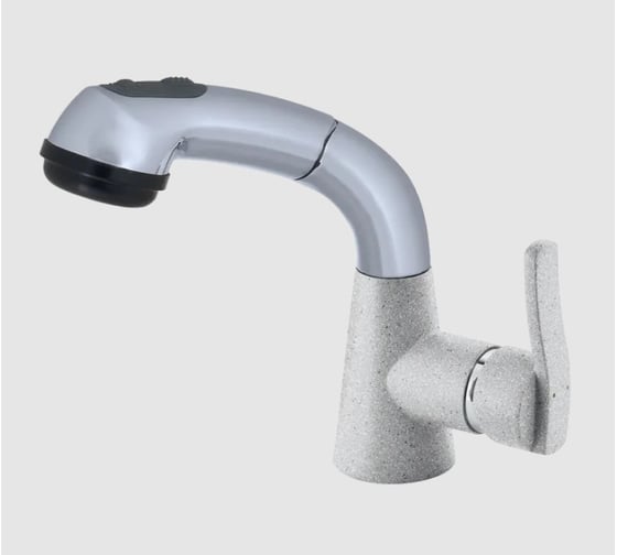 Изображение товара Смеситель для кухни GranFest Композит боковой с выдвижной лейкой D-40мм 3773 серый