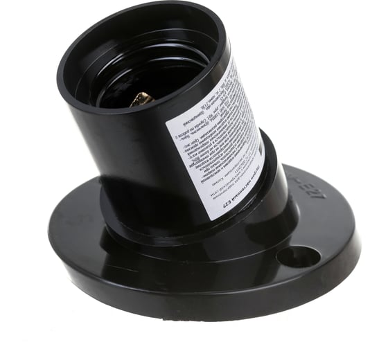 Изображение товара Настенный патрон ЭРА Е27, настенный, бакелит, черный Б0044082