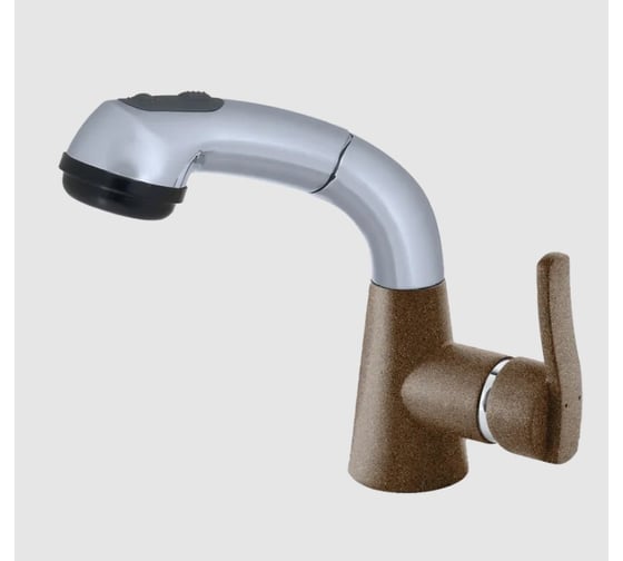Изображение товара Смеситель для кухни GranFest Композит боковой с выдвижной лейкой D-40мм 3773 терракот