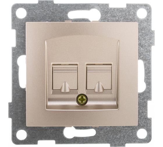 Изображение товара Механизм телефонной розетки GUSI ELECTRIC Bravo RJ12, одинарной, СУ, шампань С10Т1-027