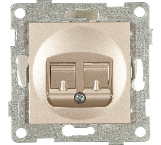 Изображение товара Механизм телефонной розетки GUSI ELECTRIC Ugra RJ12, одинарной, СУ, шампань С11Т1-027