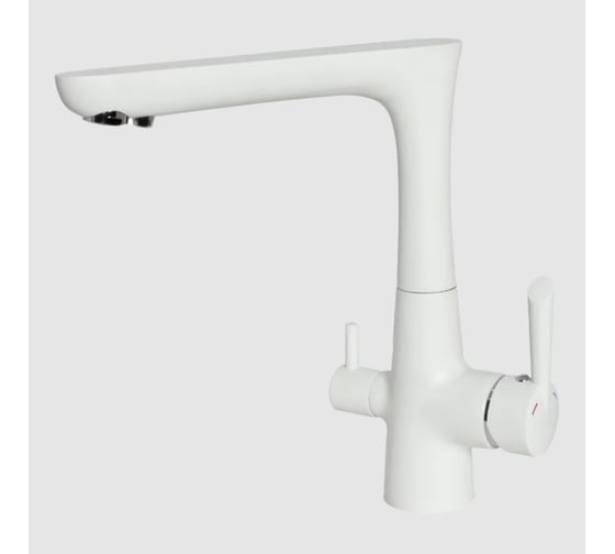 Изображение товара Смеситель для кухни GranFest Композит Г-образный с краном питьевой воды D-40мм иней 3223 иней