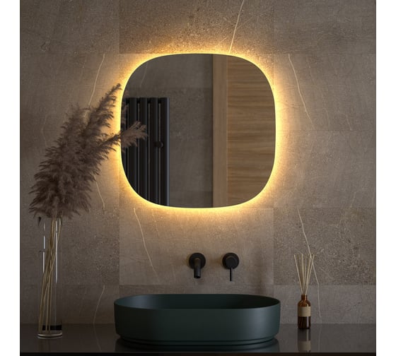 Изображение товара Зеркало DEFESTO с LED-подсветкой 15W 60x60 cm Без выключателя, Теплый белый свет OPTI DF 2859