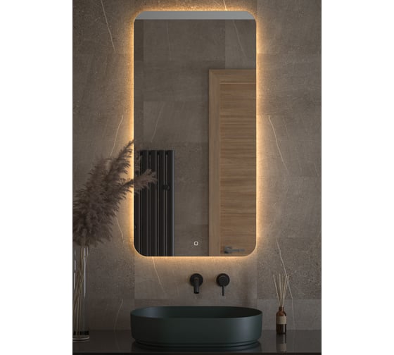 Изображение товара Зеркало DEFESTO с LED-подсветкой 60x120 см Сенсорный выключатель, Теплый белый свет OPTI DF 2818S