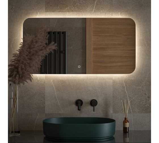 Изображение товара Зеркало DEFESTO с LED-подсветкой 100x50 см Сенсорный выключатель, Нейтральный белый свет OPTI DF 2805SH