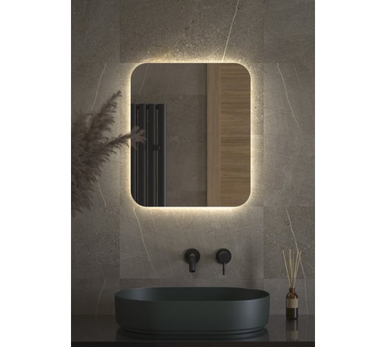 Изображение товара Зеркало DEFESTO с LED-подсветкой 50x60 см Без выключателя, Нейтральный белый свет OPTI DF 2803