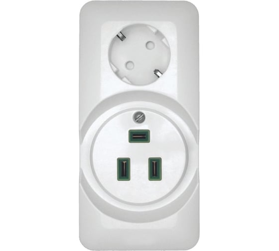 Изображение товара Розетка для электроплиты Systeme Electric ПРИМА 32А+силовая 16А 250В, белый RA32-211R-B