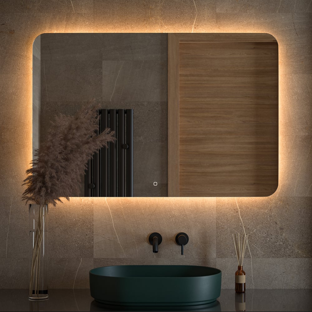 Изображение товара Зеркало DEFESTO с LED-подсветкой 120x80 см Сенсорный выключатель, Теплый белый свет OPTI DF 2820SH