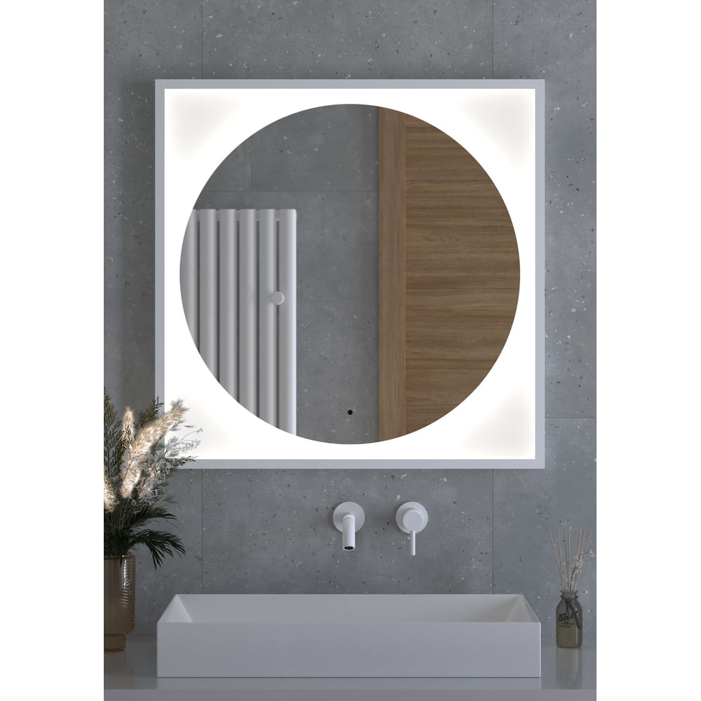 Изображение товара Зеркало DEFESTO с LED-подсветкой и бесконтактным выключателем 80x80 см серия Eclipse