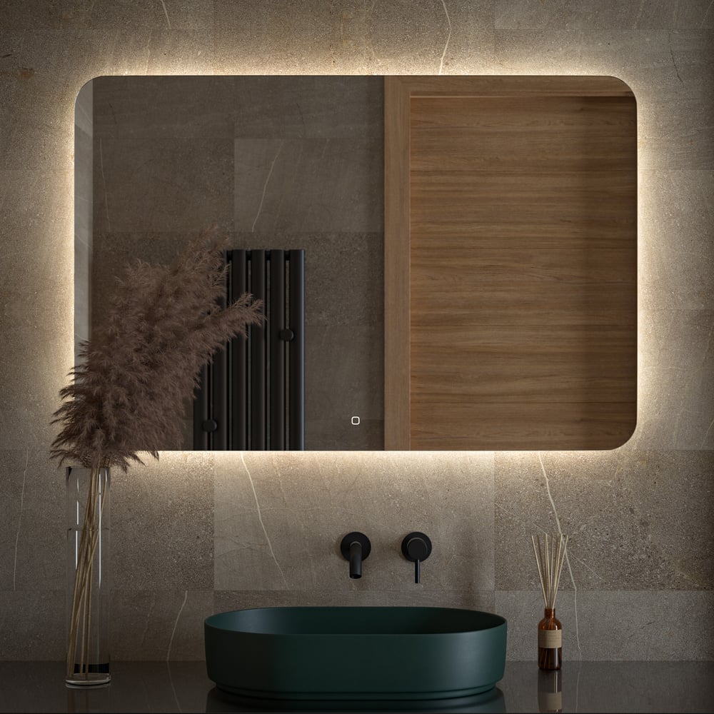 Изображение товара Зеркало DEFESTO с LED-подсветкой 120x80 см сенсорный выключатель OPTI DF 2810SH