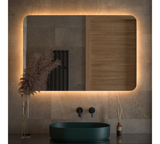 Изображение товара Зеркало DEFESTO с LED-подсветкой 120x80 см ИК - выключатель, Теплый белый свет OPTI DF 2820RH