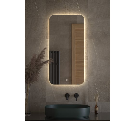 Изображение товара Зеркало DEFESTO с LED-подсветкой 50x100 см Сенсорный выключатель, Нейтральный белый свет OPTI DF 2805S