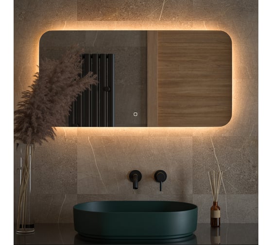 Изображение товара Зеркало DEFESTO с LED-подсветкой 100x50 см Сенсорный выключатель, Теплый белый свет OPTI DF 2815SH