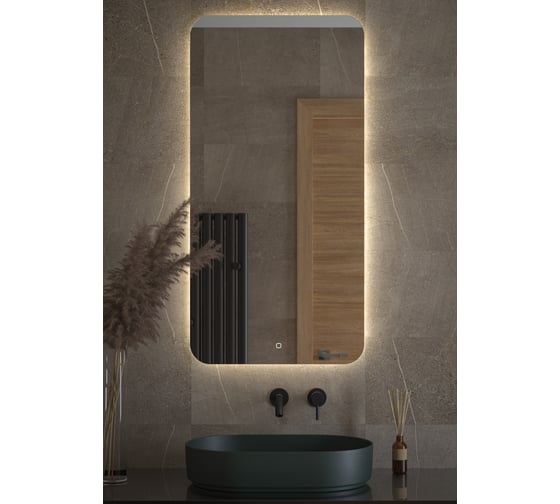 Изображение товара Зеркало DEFESTO с LED-подсветкой 60x120 см Сенсорный выключатель, Нейтральный белый свет OPTI DF 2808S