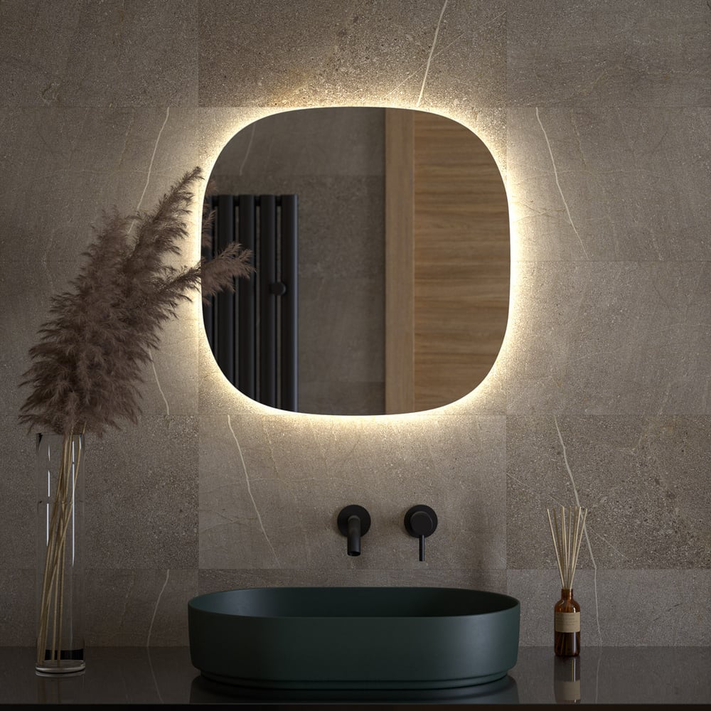 Зеркало DEFESTO с LED-подсветкой 15W 60x60 cm Без выключателя, Нейтральный белый свет OPTI DF 2849