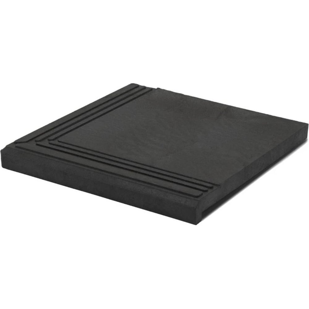 Изображение товара Ступень угловая полимерпесчаная WEECO Флоренция 355*355*23 мм, цвет графит ФУГ1