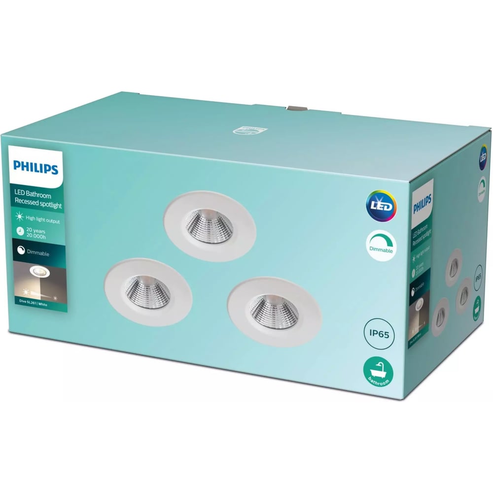 Изображение товара Встраиваемый светильник Philips DIVE SL261 RD 070 5.5W 27K