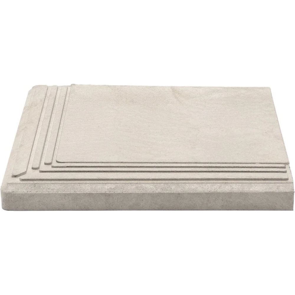 Изображение товара Ступень угловая полимерпесчаная WEECO Флоренция 355*355*23 мм, цвет светло-серый ФУСС1