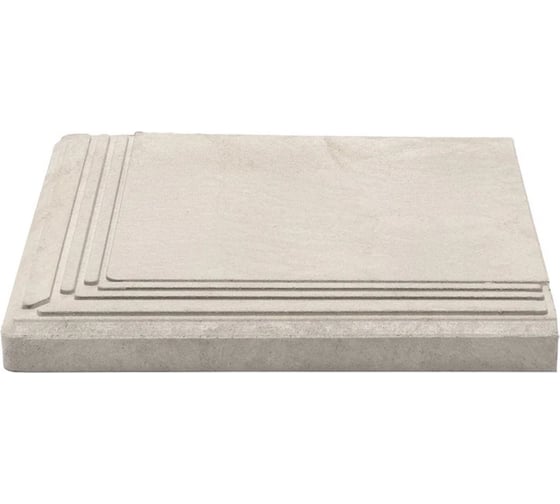 Изображение товара Ступень угловая полимерпесчаная WEECO Флоренция 355*355*23 мм, цвет светло-серый ФУСС1