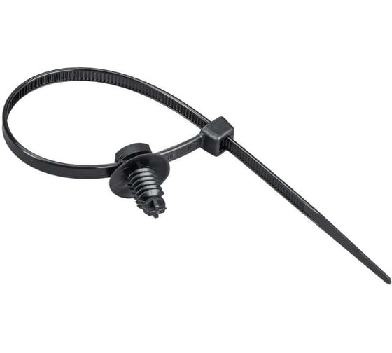 Изображение товара Хомут IEK P6.6 с креплением на ёлочку чёрный 4,8х200мм 100шт/упак UHH16-D048-200-100-K02