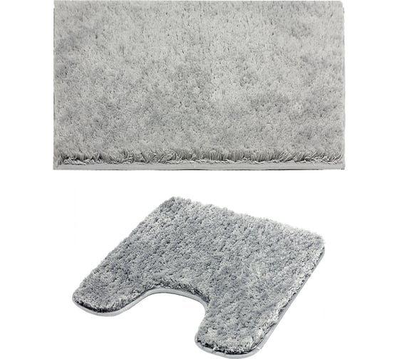 Изображение товара Комплект ковриков для ванны и туалета Bath Plus Тиволи светло-серый DB4154/10