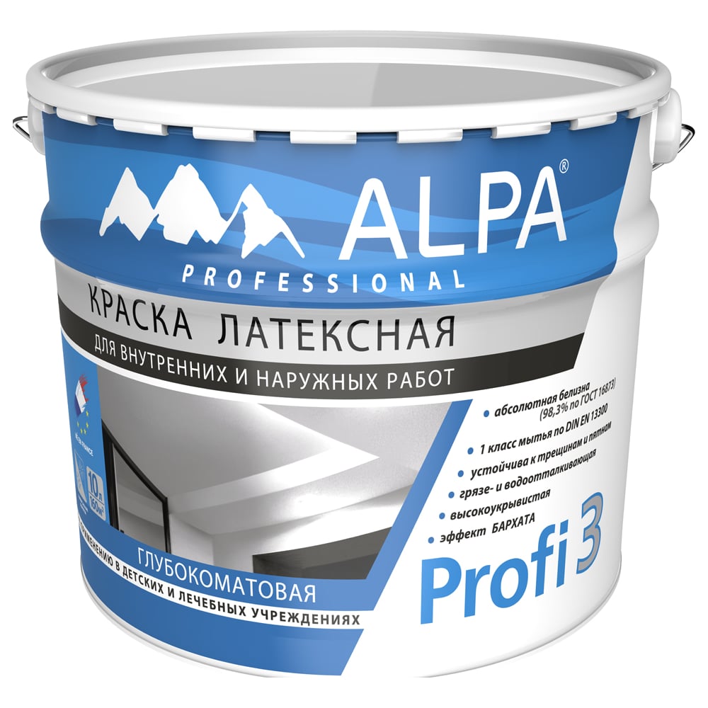 Изображение товара Краска ALPA Альпа Профи 3 прозрачная латексная база C 9.06л внутренняя и внешняя отделка