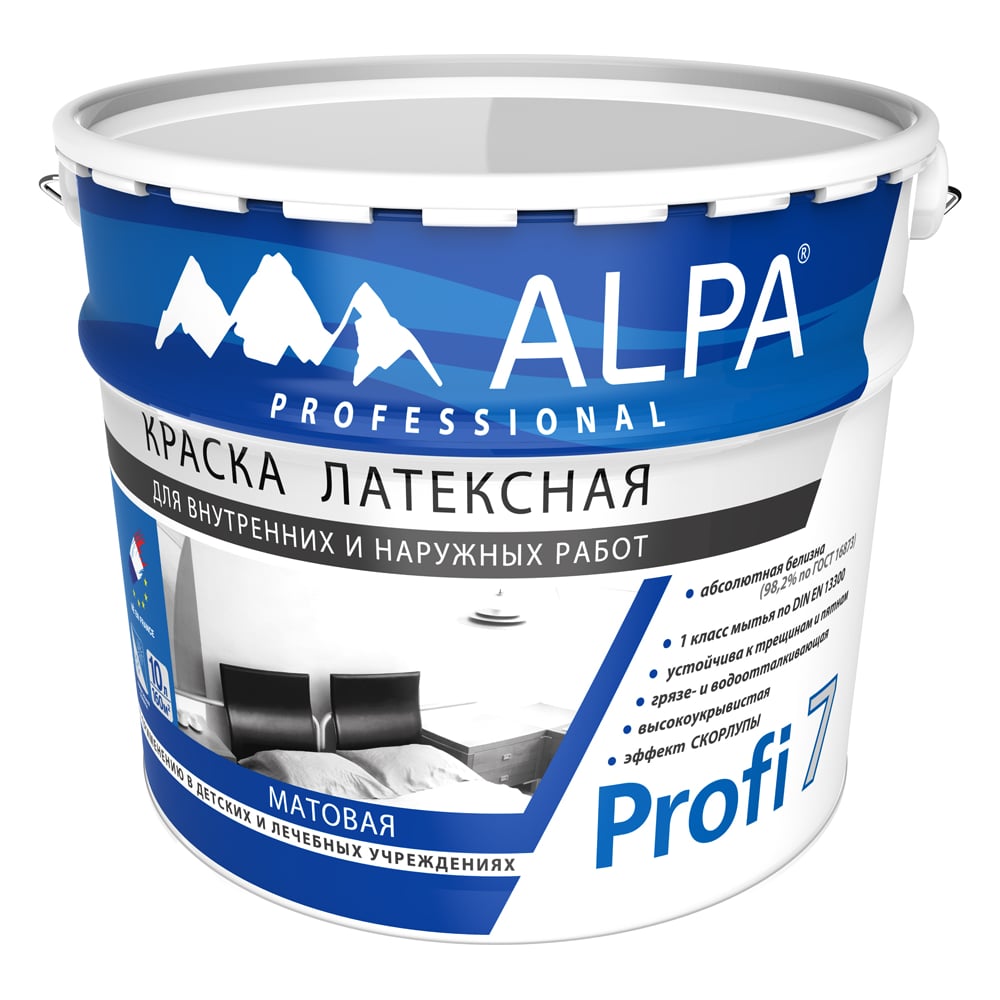 Изображение товара Краска ALPA Альпа Профи 7 NEW прозрачная, база С, 9.06л 3488570011591