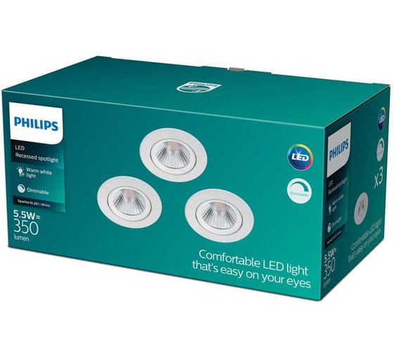 Изображение товара Встраиваемый светильник Philips SPARKLE SL261 RD 070 5.5W 27K W HV R 3p 929002374222