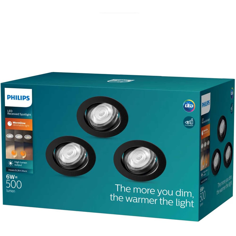 Изображение товара Встраиваемый светильник Philips IMPALA WGDIM SL264 RD 6W 2700К с диммером