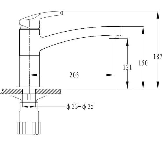 Изображение товара Смеситель для кухни GranFest Композит Литой D-40мм топаз арт. 2523 топаз