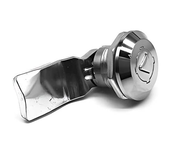 Изображение товара Замок щитовой НАЮ треугольный ключ, ригель изогнут на 7 мм, антивандальный MS-705-3 АВ