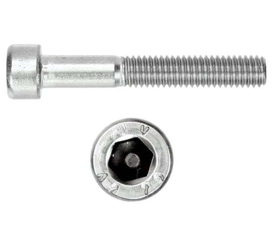 Изображение товара Винт Евразия DIN 912 А2 цилиндрическая голова внутренний шестигранник M6x16, нержавеющая сталь (50шт.) 4687207144247