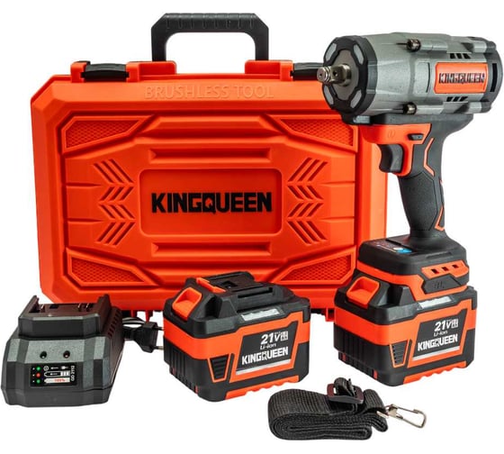 Изображение товара Гайковерт бесщеточный KINGQUEEN 2 АКБ, 21В, 1/2, 1000N/m, KQ-288