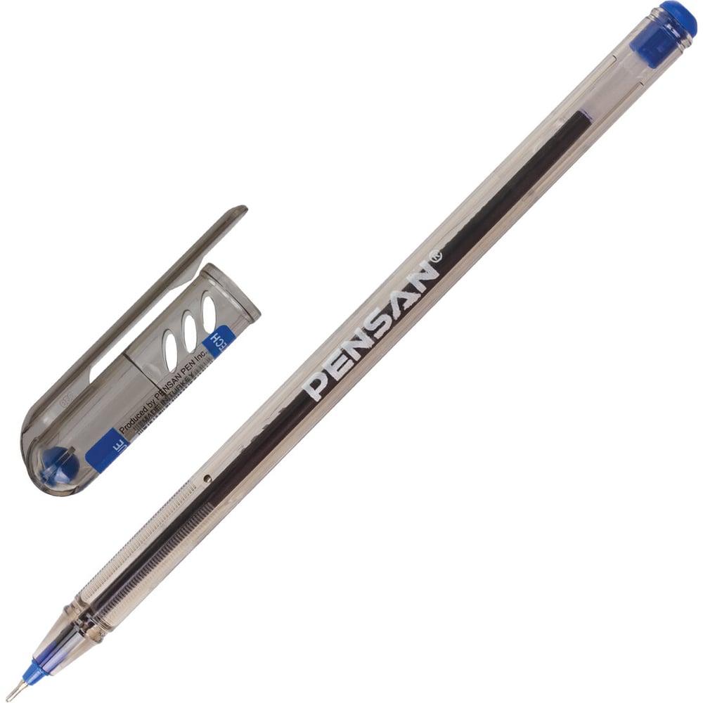 Изображение товара Ручка шариковая масляная Pensan My-Tech комплект 60 шт. синяя диспенсерная