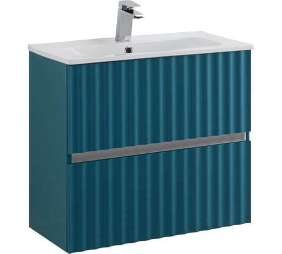 Изображение товара База под раковину подвесная Art&Max ELEGANT с двумя выкатными ящиками, с LED подсветкой ручек, Аквамарин AM-ELEGANT-600-2C-SO-AQ-P