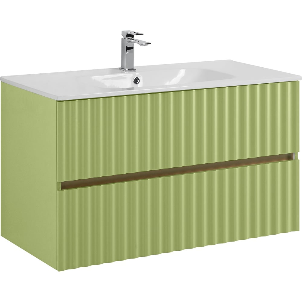 Изображение товара Подвесная база под раковину Art&Max ELEGANT с ящиками и LED подсветкой мятная