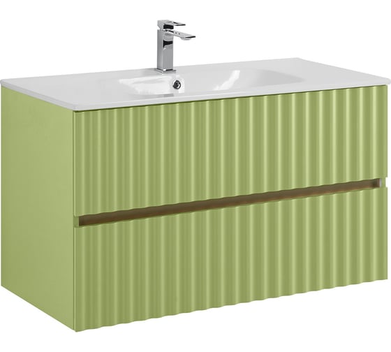 Изображение товара База под раковину подвесная Art&Max ELEGANT с двумя выкатными ящиками, с LED подсветкой ручек, Мята AM-ELEGANT-1000-2C-SO-MN-P