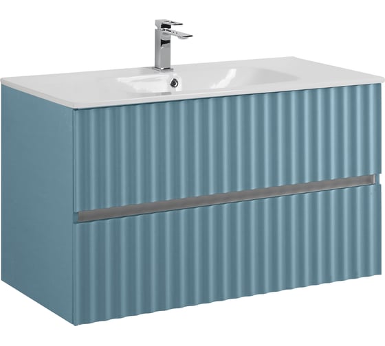 Изображение товара База под раковину подвесная Art&Max ELEGANT с двумя выкатными ящиками, с LED подсветкой ручек, Ниагара AM-ELEGANT-1000-2C-SO-NG-P