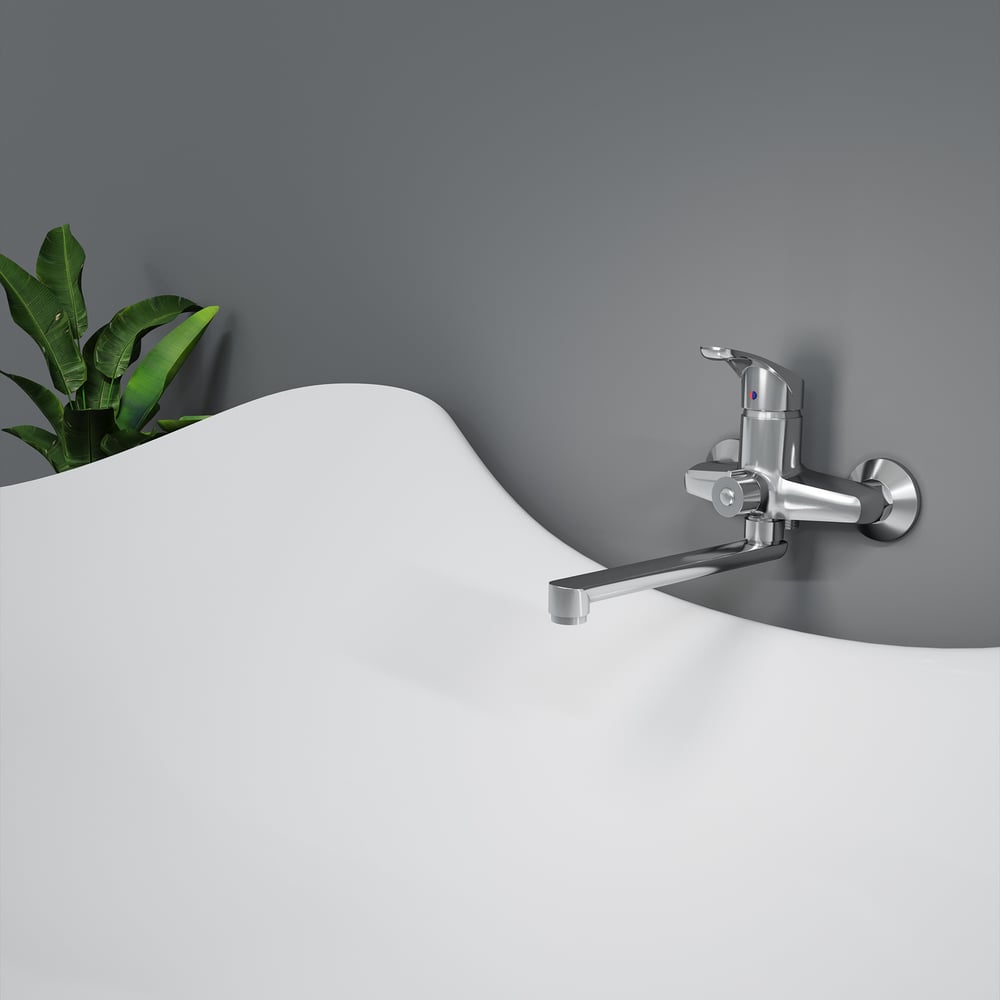 Изображение товара Настенный смеситель для ванны CAPEL с длинным изливом 380 мм хром