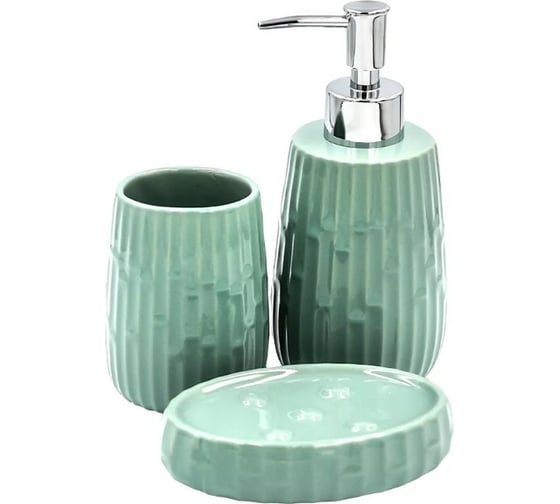 Изображение товара Набор настольных аксессуаров Bath Plus SET3 RELAX цвет GREY-MINT W-CE2577BA-SET3