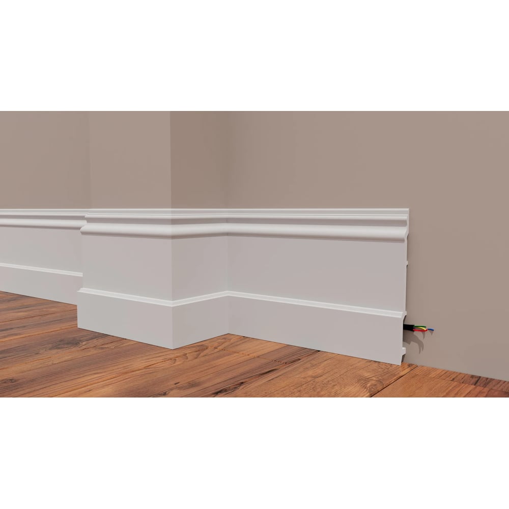 Изображение товара Плинтус Decor-Dizayn DD725 210х21 мм белый влагостойкий ударопрочный